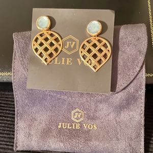 Julie Vos Earrings Blue Stones